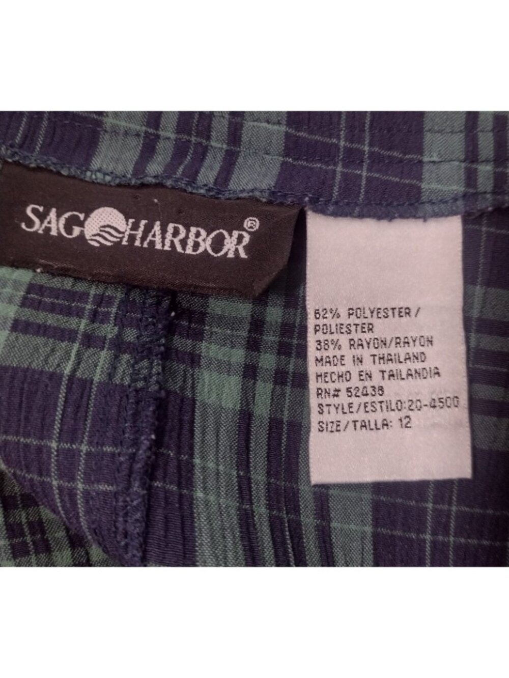 Vintage Sag Harbor Tartan Plaid Maxi Jumper Dress 12 Academia Side Slits Crinkle - Picture 7 of 8